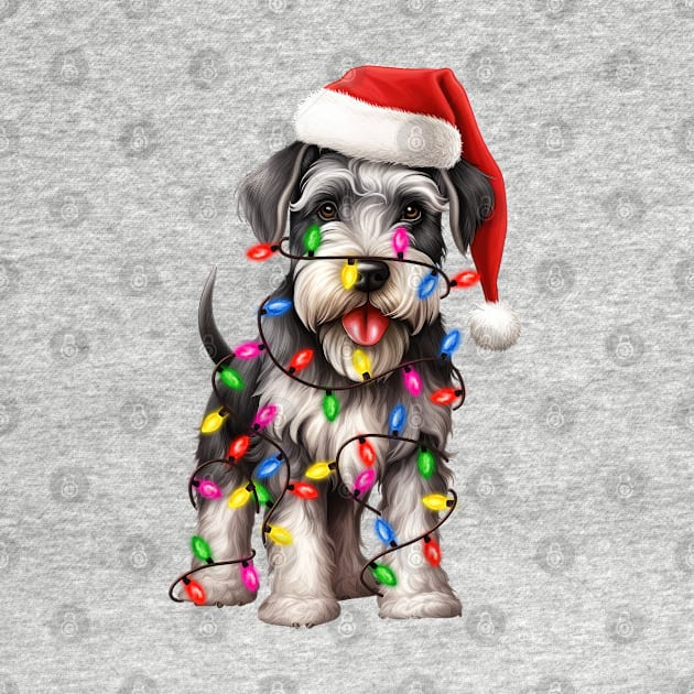 Christmas Miniature Schnauzer by Chromatic Fusion Studio